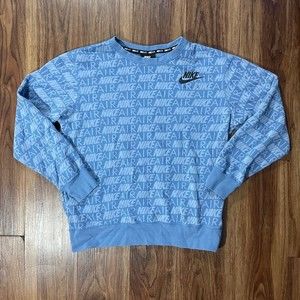 Nike Blue Long Sleeve Crewneck Sweatshirt Mens Size XS